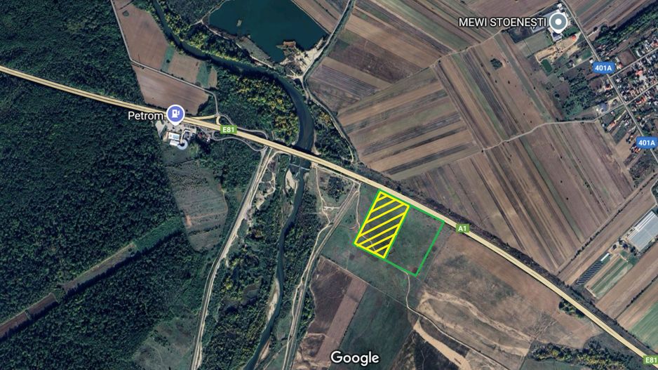 Teren cu deschidere de 97.66ml la Autostrada A1 | 14.103mp - Poză 1