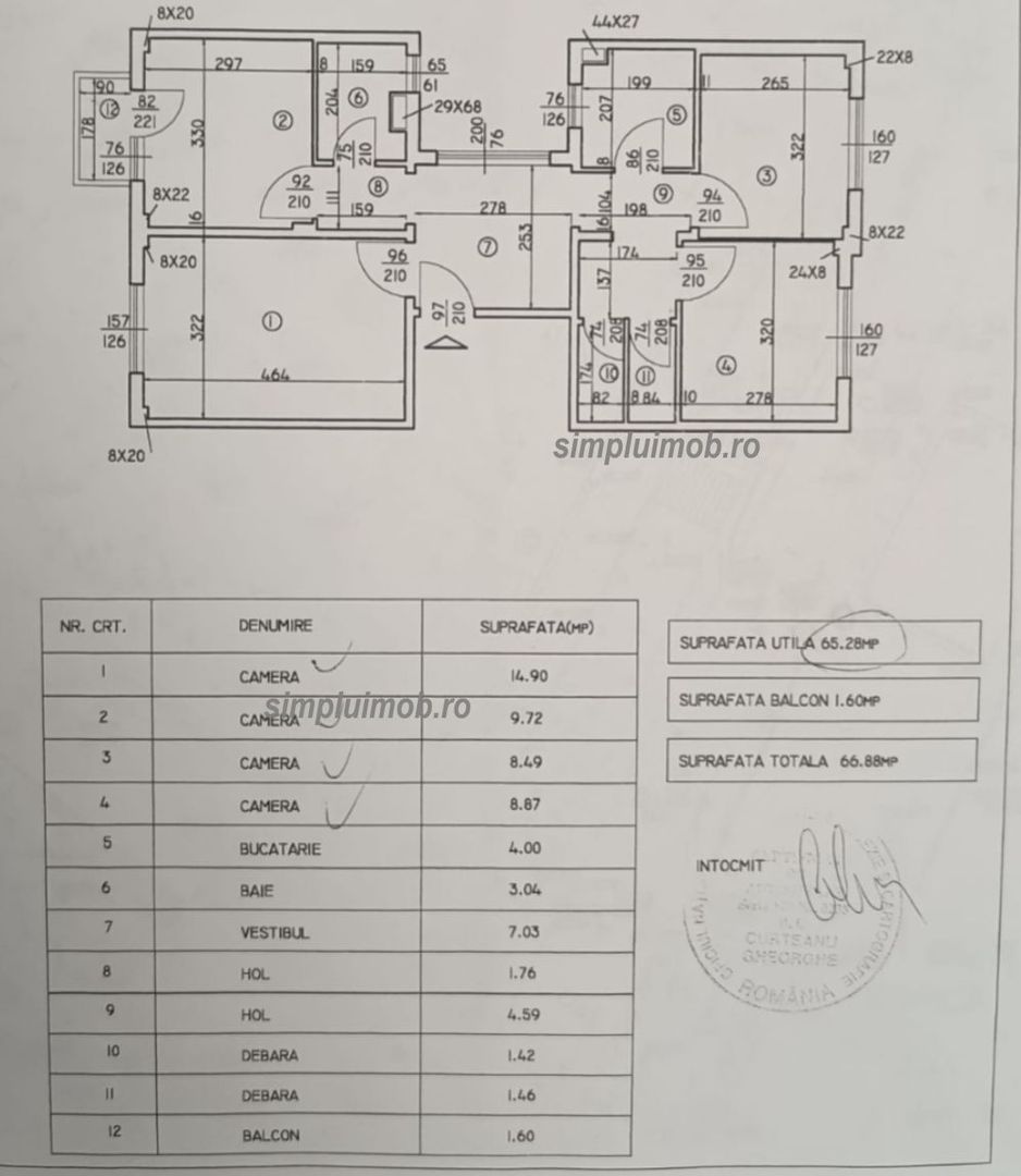 Centrala proprie decomandat parcare boxa 3 camere Dna Ghica - Schiță 20