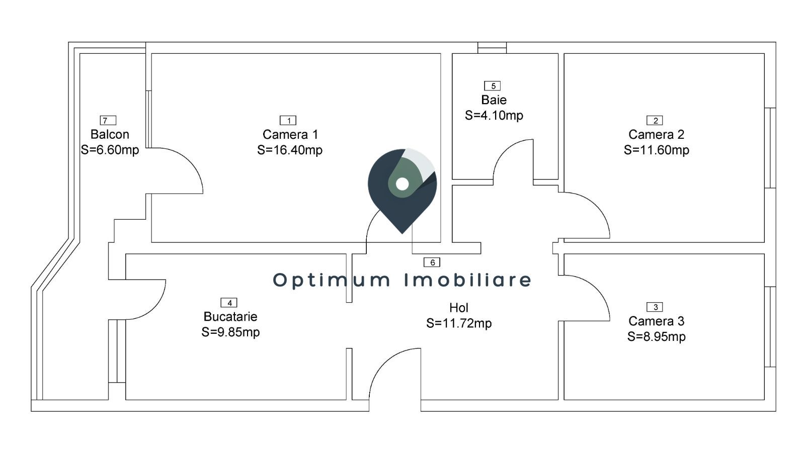 Apartament cu 3 camere in Manastur, zona Calvaria ! - Schiță 17