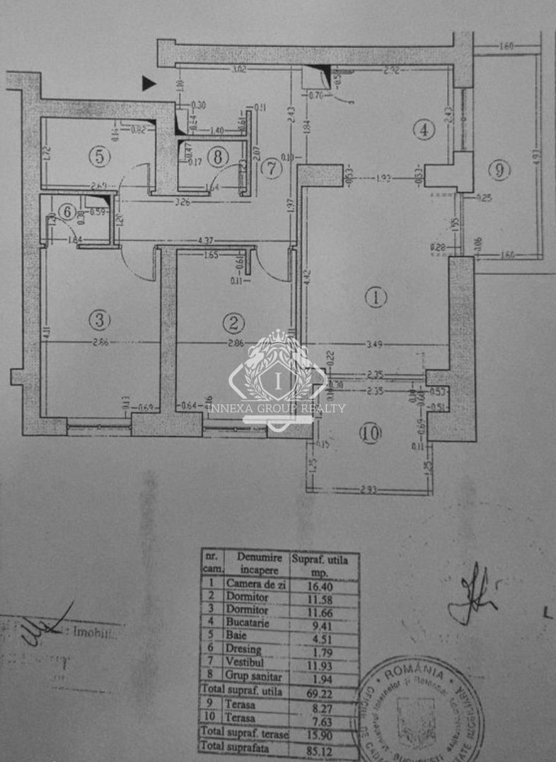 Apartament 3 camere | Rose Garden | Loc de parcare si boxa | Mobilat si utilat - Schiță 6