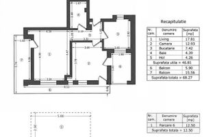 VANZARE 2 CAMERE 46 MP | LOC PARCARE  | JIULUI | NEMOBILAT | BLOC NOU - Schiță 8