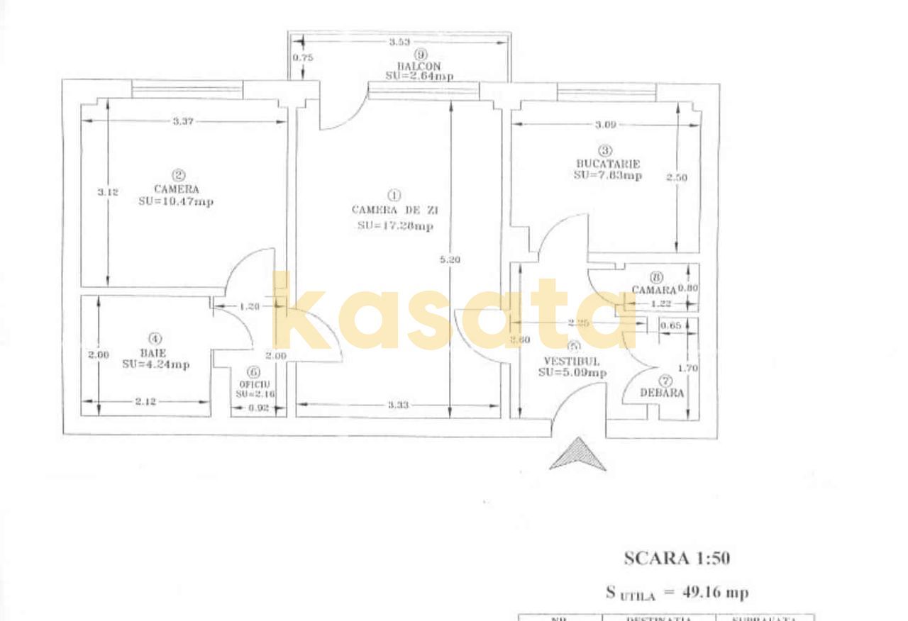 Apartament 2 camere | De închiriat | Polonă | Aer condiționat - Schiță 8