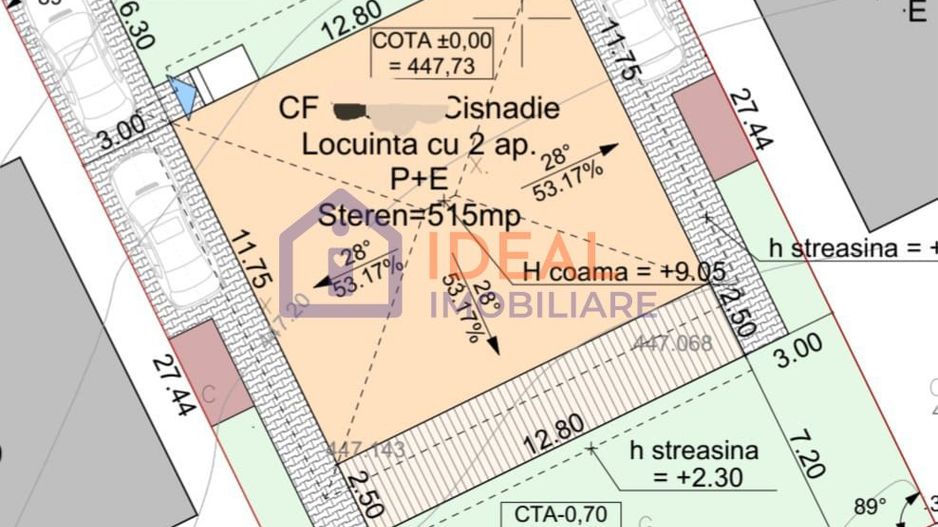 Duplex cu 4 camere si 257 mp de curte, in Calea Cisnadiei - Schiță 5