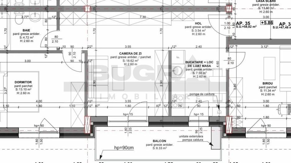 Apartament 3 camere, 59 mp, balcon, parcare, Beta Residence - Poză 7