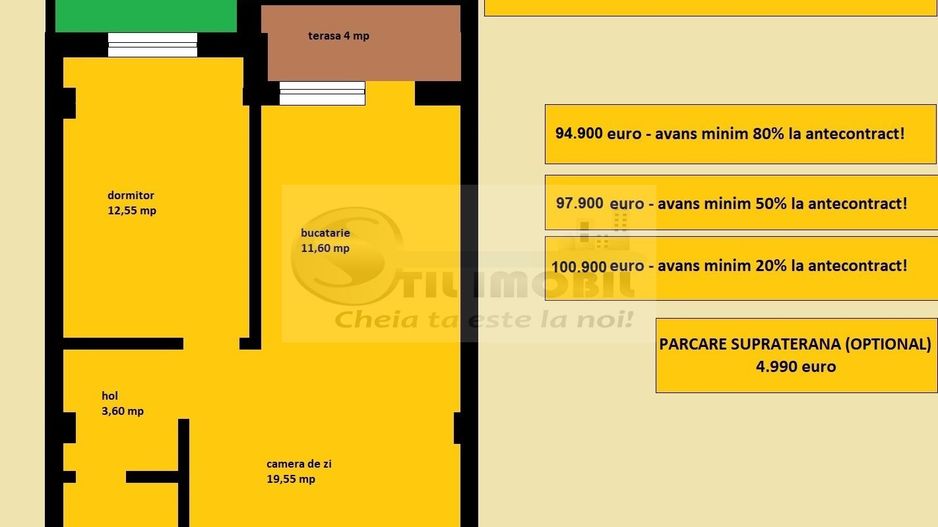 Apartament 2 camere nou, vanzare in Iasi Valea Lupului, curte proprie - Poză 2