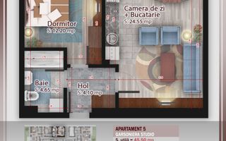 Ideal Investitie Apartament 2 camere Studio-Metrou Teclu - Poză 1