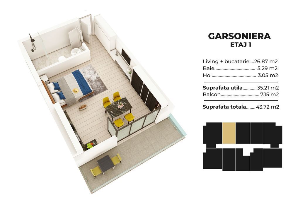 Studio spatios la cheie Sea Breeze Residence II Mamaia Nord - Poză 1