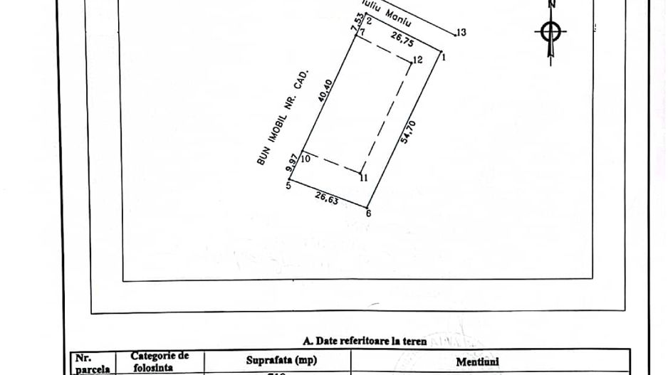 Teren intravilan 1500 mp, zona Moara Grecilor; - Poză 1