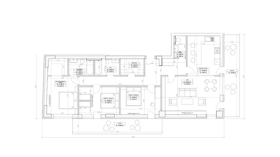 Apartament 4 camere 115 mp utili | Libertatii | Bloc Boutique - Schiță 6