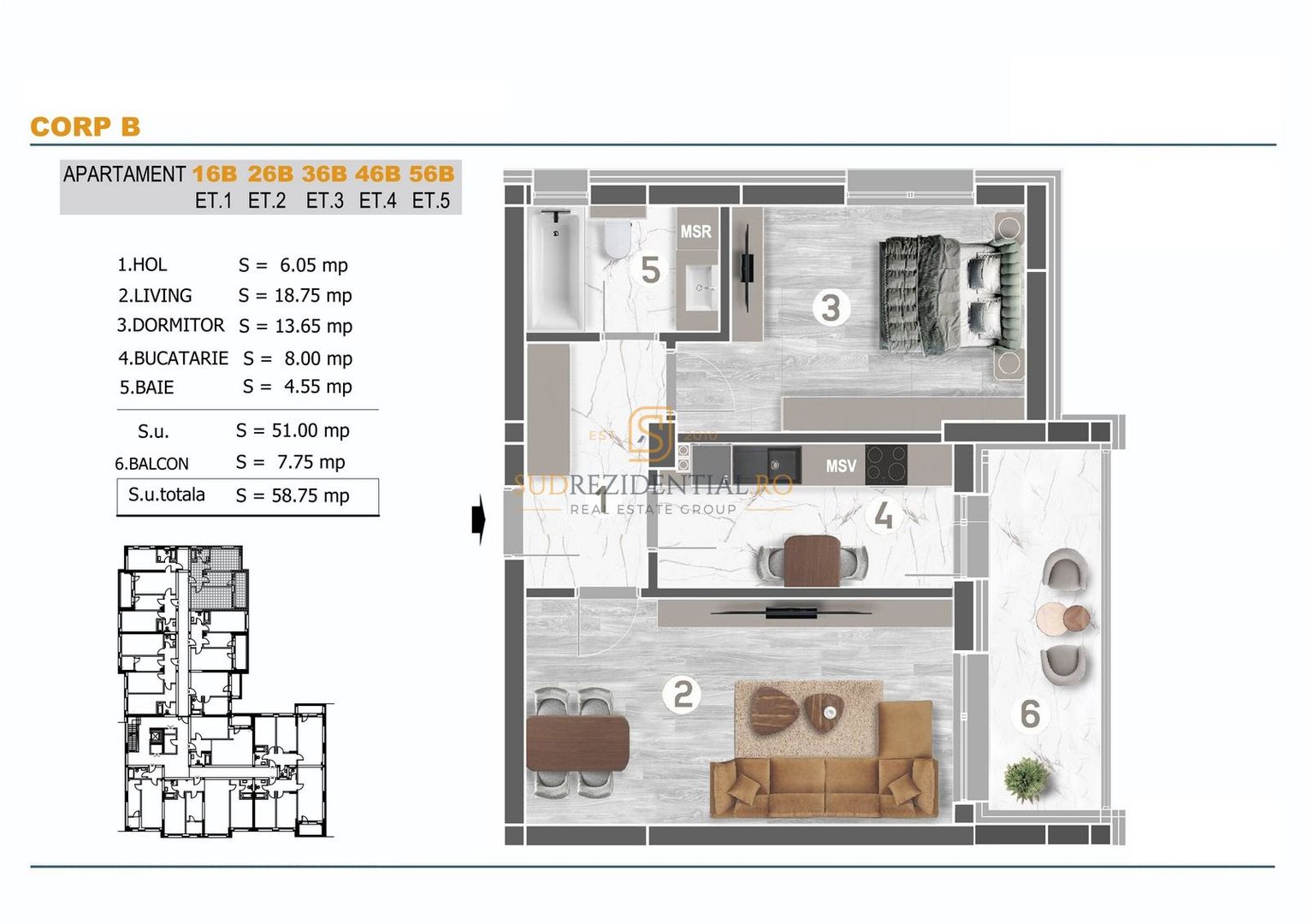 Apartament 2 camere, zona ideala, Mall Grand Arena, Comision 0% - Schiță 5