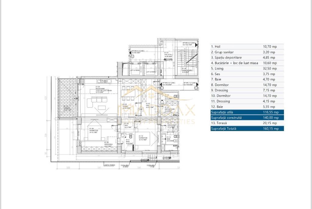 Apartament 3 camere Floreasca***140 mp//terasa 20 mp// Parcul Verdi - Schiță 29