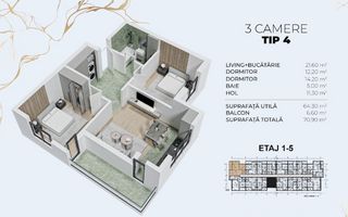 APARTAMENT 3 CAMERE  | Incalzire in pardoseala  | Metrou Berceni - Poză 3