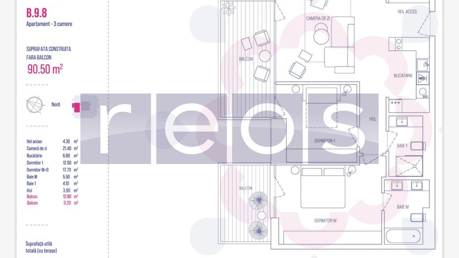 ETAJ 9-13 | 3CAMERE |VEDERE PANORAMICA| PARCARE|TERASA |ONE VERDI PARK - Schiță 14