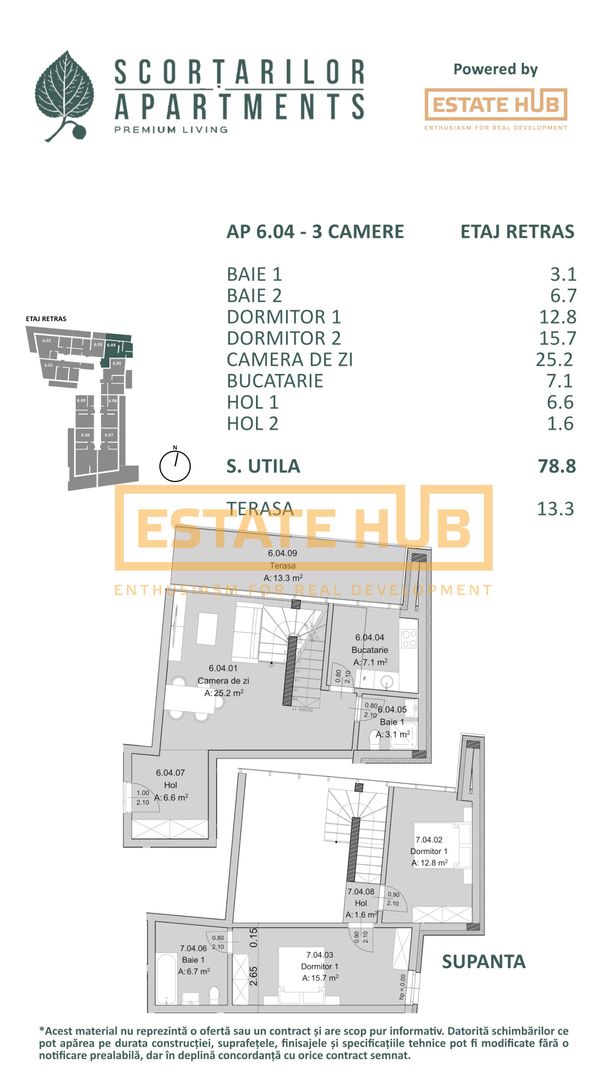 Apartament nou 3 camere cu supanta Zona Centrala | Comision 0% - Poză 2