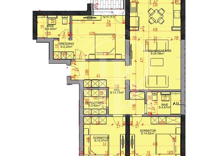 Apartament 4 camere Parcare Gratis Theodor Pallady 5min STB - Schiță 2
