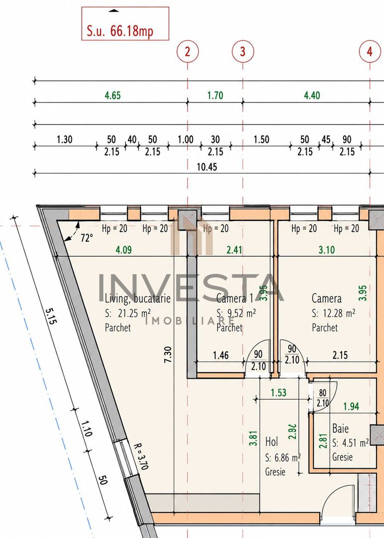 Apartament cu 3 camere, etaj intermediar, bloc nou,  zona Traian Vuia! - Schiță 7