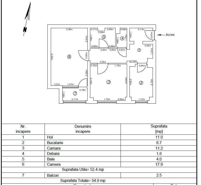 Zonă centrală – Apartament 2 camere, mobilat și utilat complet, modern - Poză 9