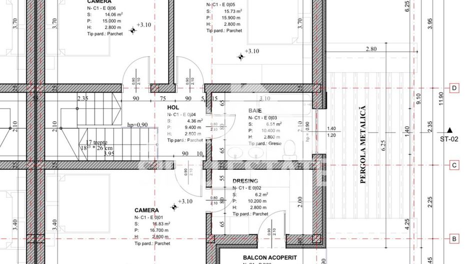 Casa nou 4 camere 129 mp utili Teren 250 mp zona buna Selimbar - Schiță 7
