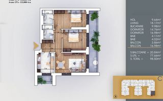 Metrou la 8 minute Decomandat Mare 2 balcoane Vedere libera Pallady - Poză 9