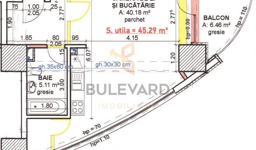 Apartament tip studio de inchiriere in bloc nou! - Schiță 12