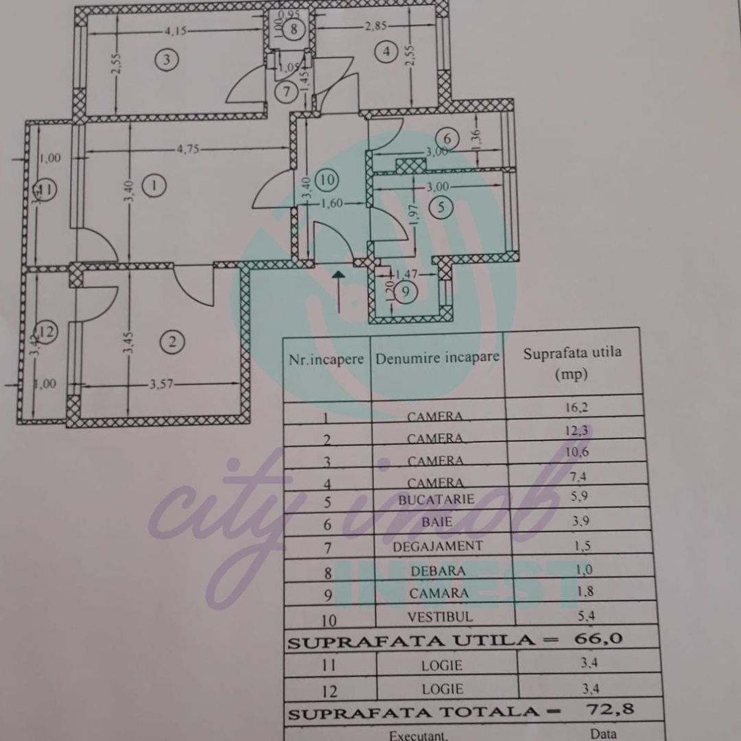 4 camere ultracentral | Universitate – Romană | Ideal locuire sau investiție - Poză 1