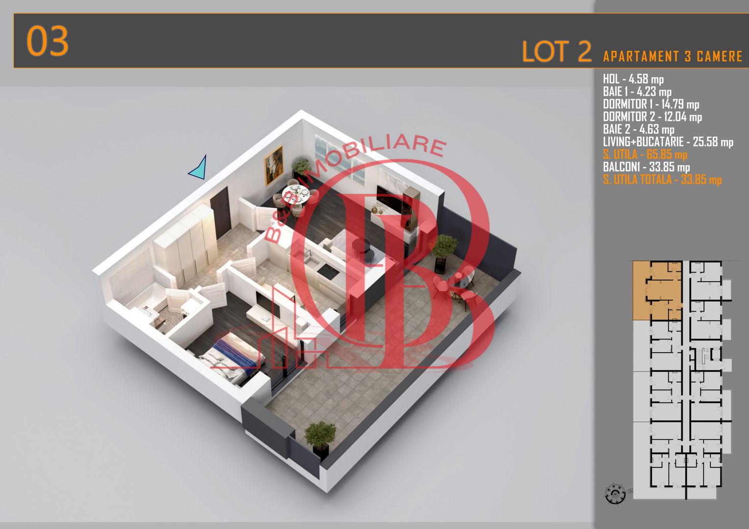Apartament 3 camere Modern Titan Th. Pallady-Sector 3 - Schiță 2