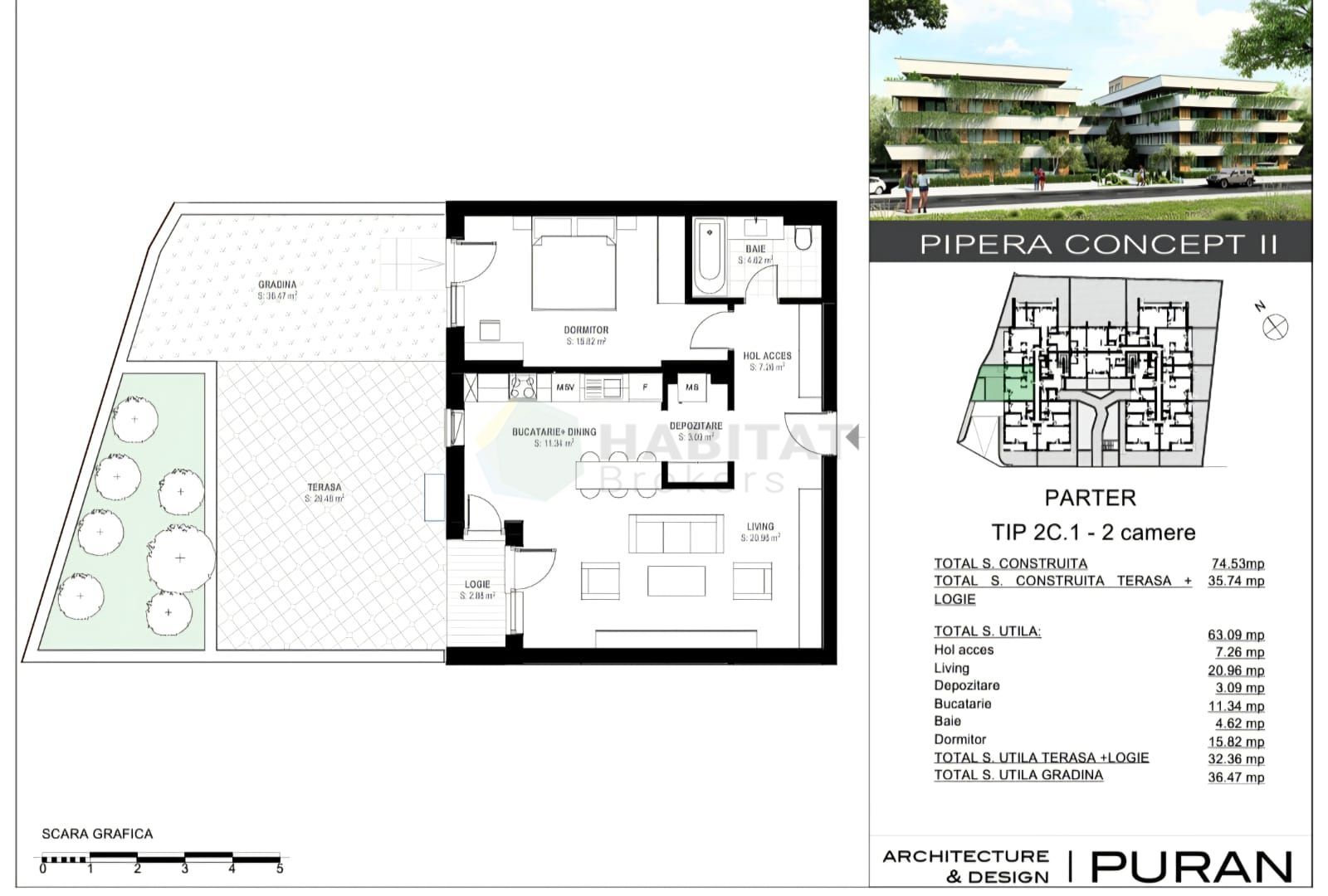 Apartament 2 camere | Parter | 68.72mp - Poză 4