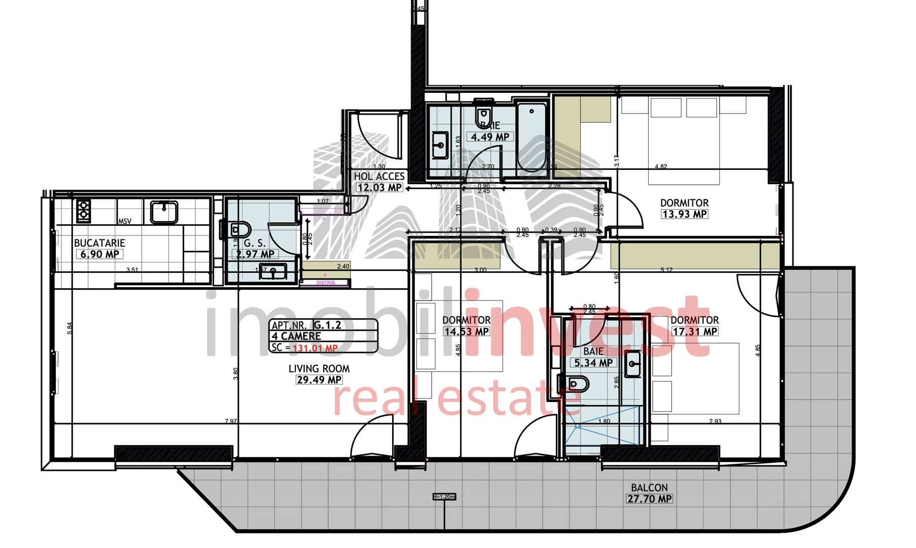 Apartament 4 camere de vanzare One Lake Club - Schiță 17