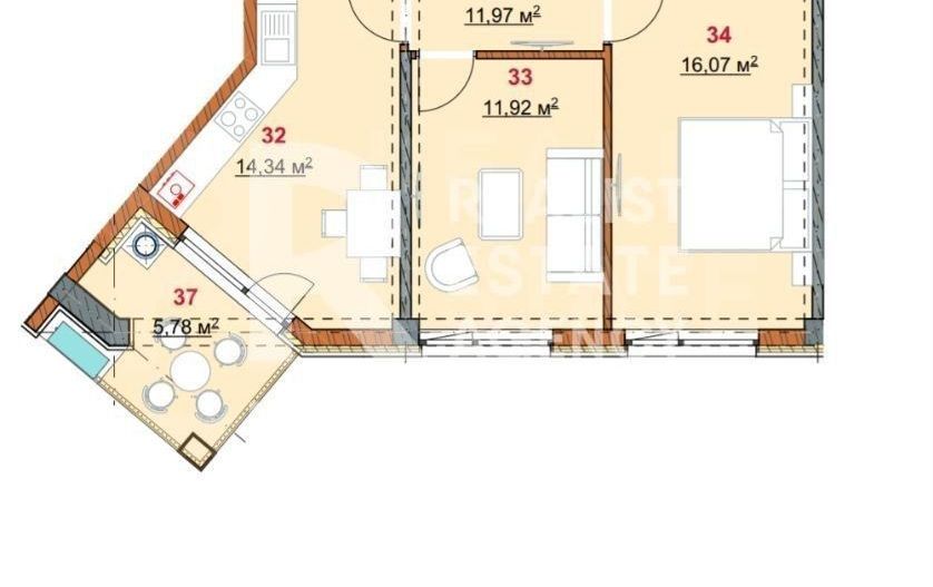 Vânzare, apartament, 2 camere, terasă, strada Grenoble, Botanica - Poză 3