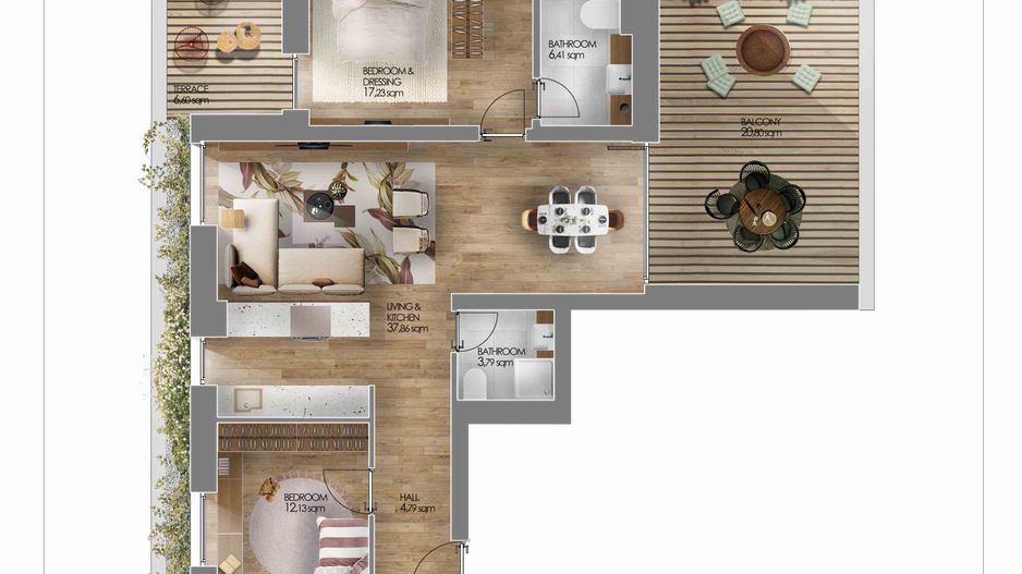 Apartament de 3 camere in Amber Forest - Poză 12