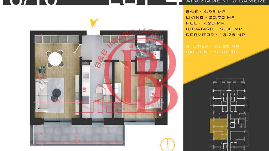 2 camere  Titan Pallady  Metrou Nicolae Teclu - Schiță 10