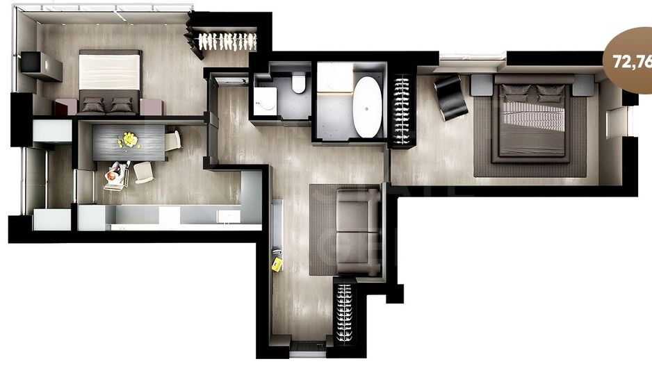 Vânzare, apartament, 3 camere, str. Nicolae Dimo, Durlești - Poză 1