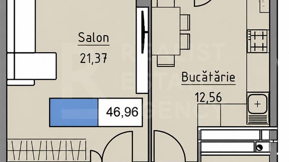 Vânzare, apartament, 1 cameră, strada Ceucari, Râșcani - Poză 4