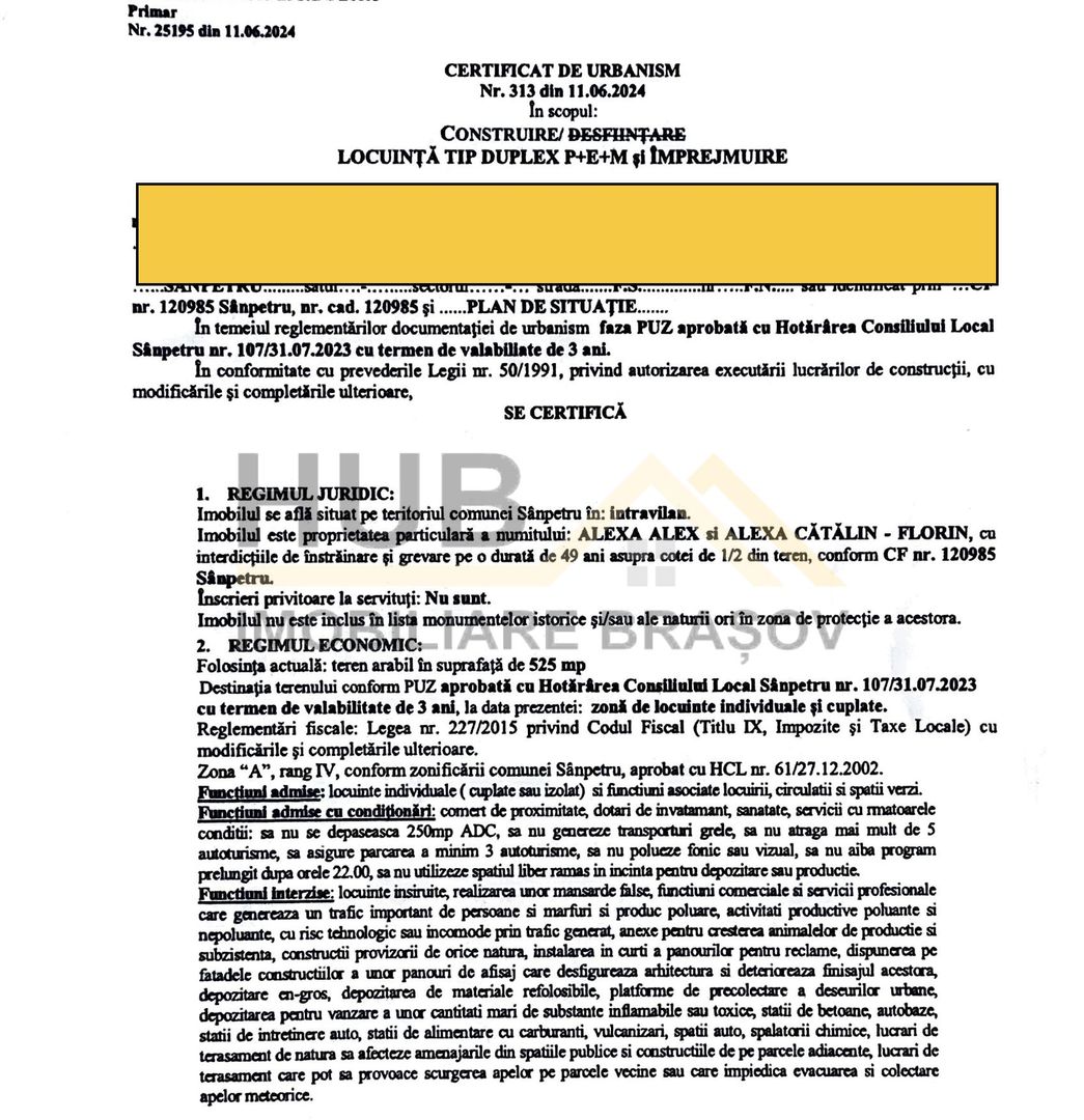 Loturi de Teren | Sanpetru | Drumu Cu Plopi | PUZ | 500mp - Poză 7