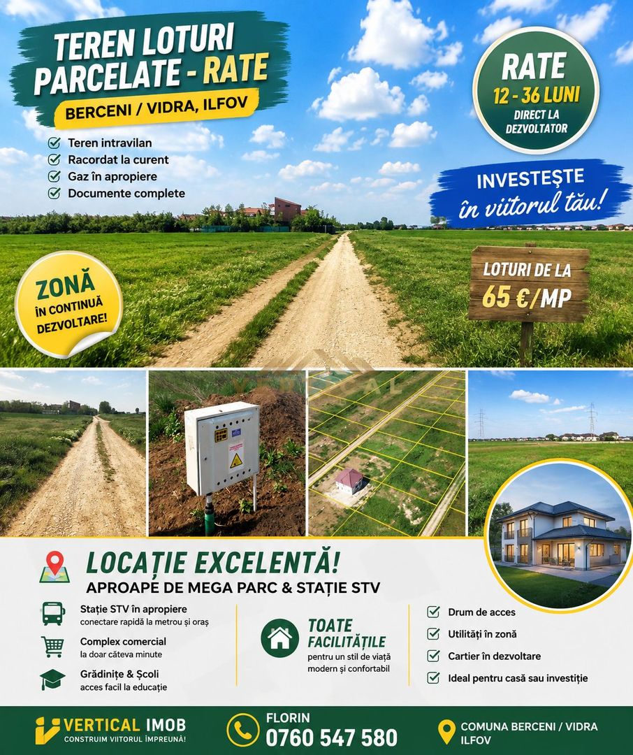 TERENURI INTRAVILANE PARCELATE – BERCENI / VIDRA, ILFOV - Poză 2