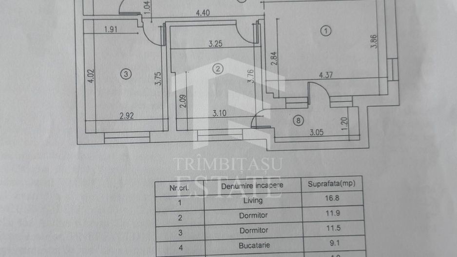 MIlitari Residence - Ilie Petre 3 Camere Bloc 2024 4/5 - Schiță 16