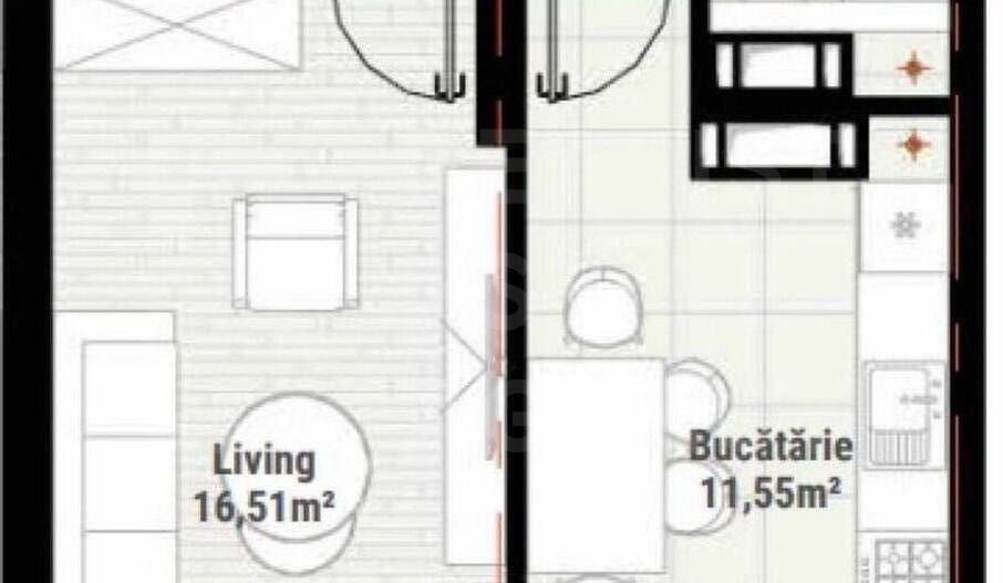 Vânzare, apartament, o cameră, str. Regina Elisabeta, Durlești - Poză 6