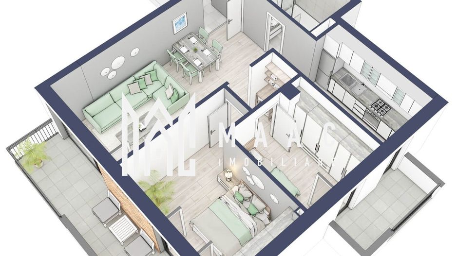 Apartament 3 camere | Balcoane 16.1 mp | Etaj 2 | Turnisor - Poză 4