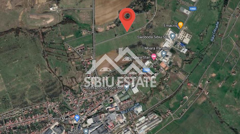 Teren cu vedere panoramica Intrare in Cisnadie 2325 mp deschidere 25ml - Poză 3