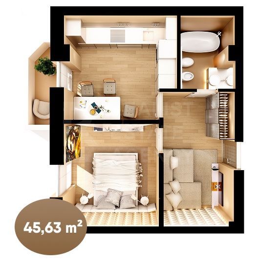 Vânzare, apartament, 1 cameră str. Nicolae Dimo, Durlești - Poză 1