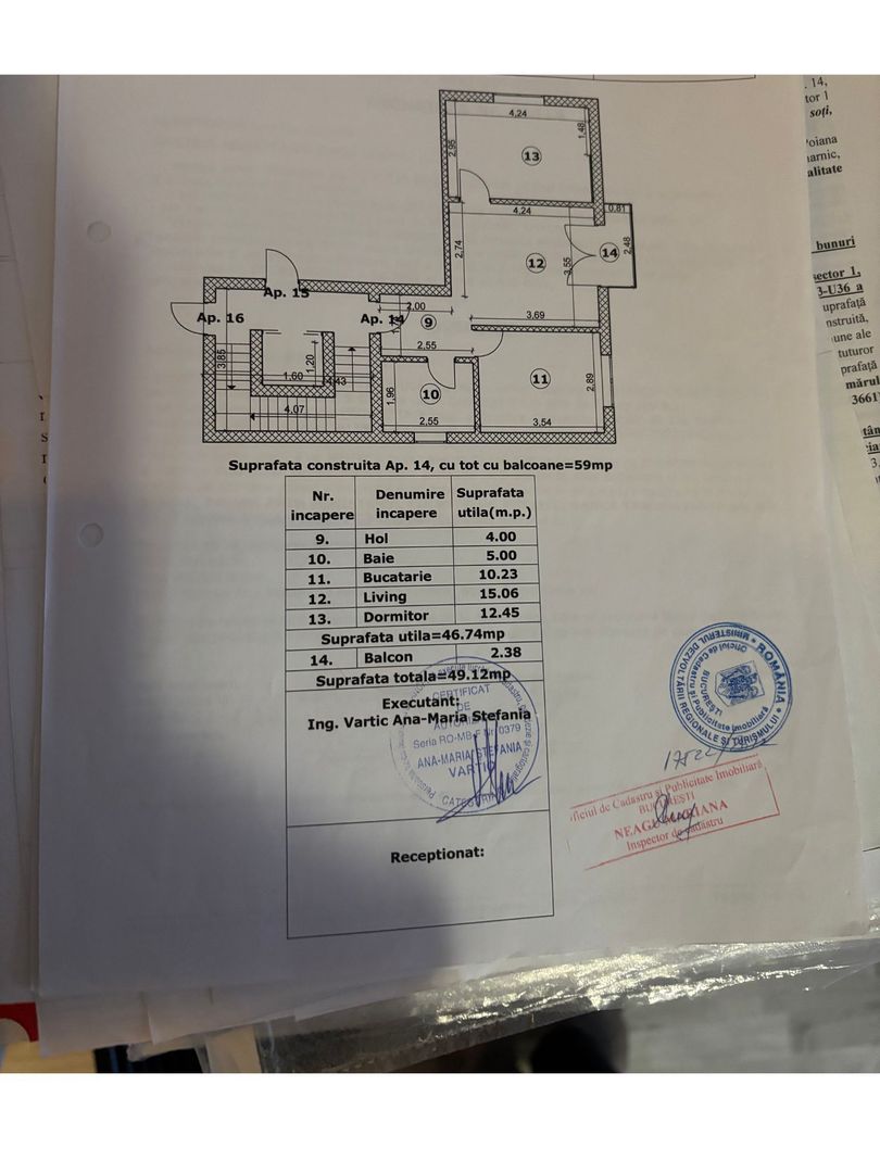 APARTAMENT 2 CAMERE | TERASA 73MP | METROU 1MAI - Schiță 7