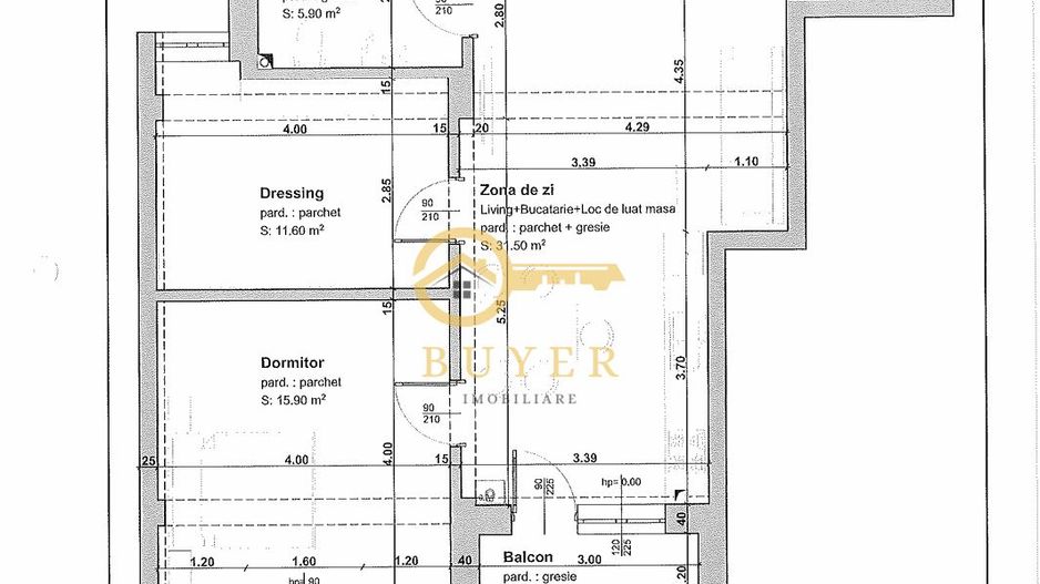 Ap cu 3 camere la etajul 2, incalzire in pardoseala, balcon si parcare - Poză 4