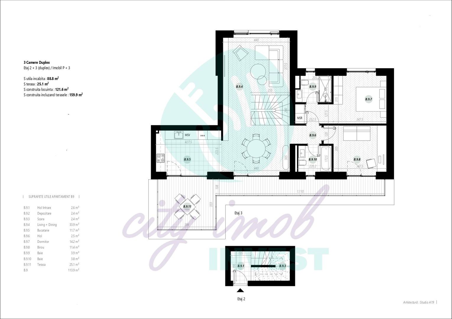 3 camere tip duplex in Catted Family - Pipera rond OMW - Poză 22