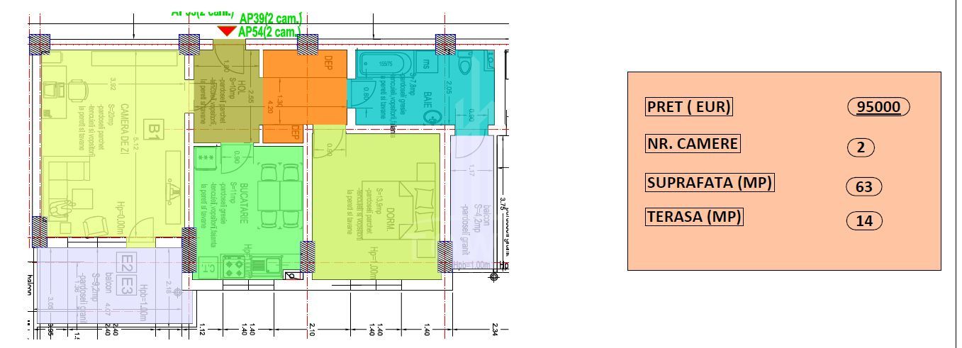 Apartament 2 camere de vânzare | Zona Cireșica-Sibiu - Poză 2