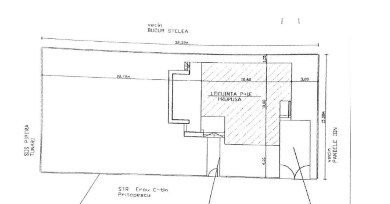 De vânzare – Teren 500 m² cu construcție existentă, Bulevardul Pipera - Schiță 3