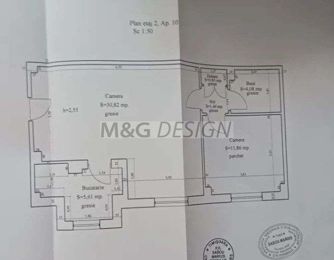 Etaj 2  zona Lipovei 2 camere centrala proprie - Poză 1