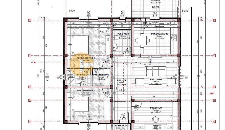 Casa invidiuala cu 4 camere si 2 bai - plan drept - Poză 4