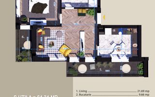 Apartament 2 camere cu TERASA,Fix la Parcul Teilor,Zona Titan Nou - Poză 9