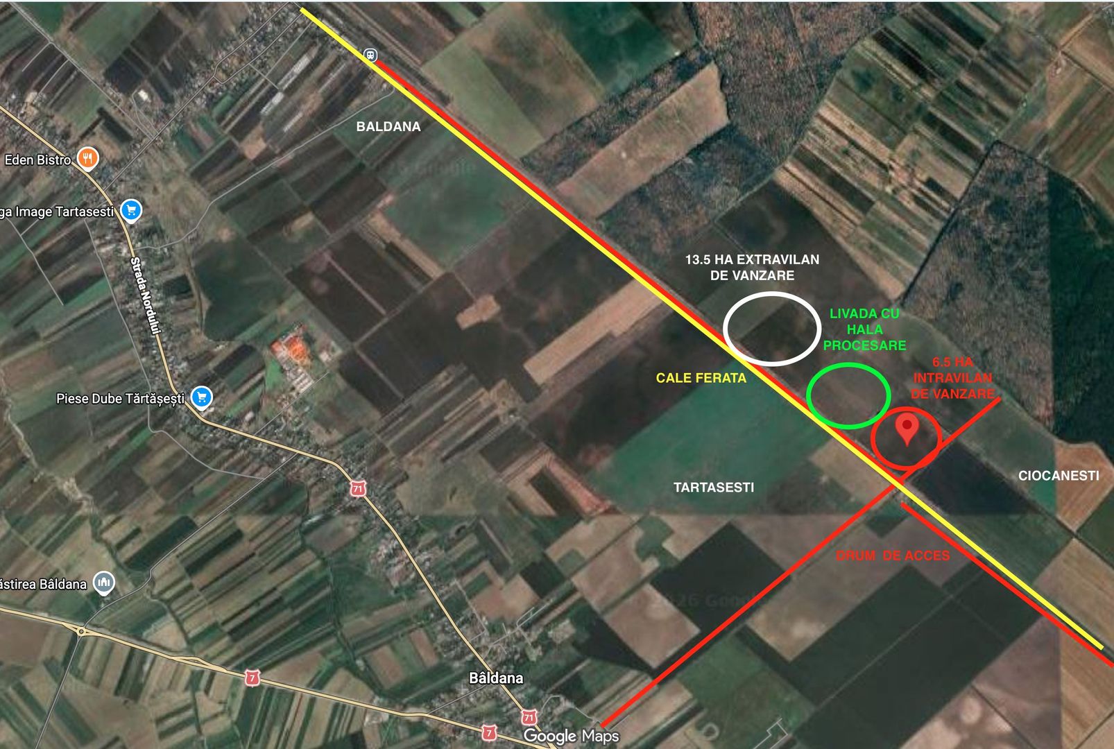 Teren intravilan arabil | Tartasesti | Baldana | Db 6,6 ha - Poză 1