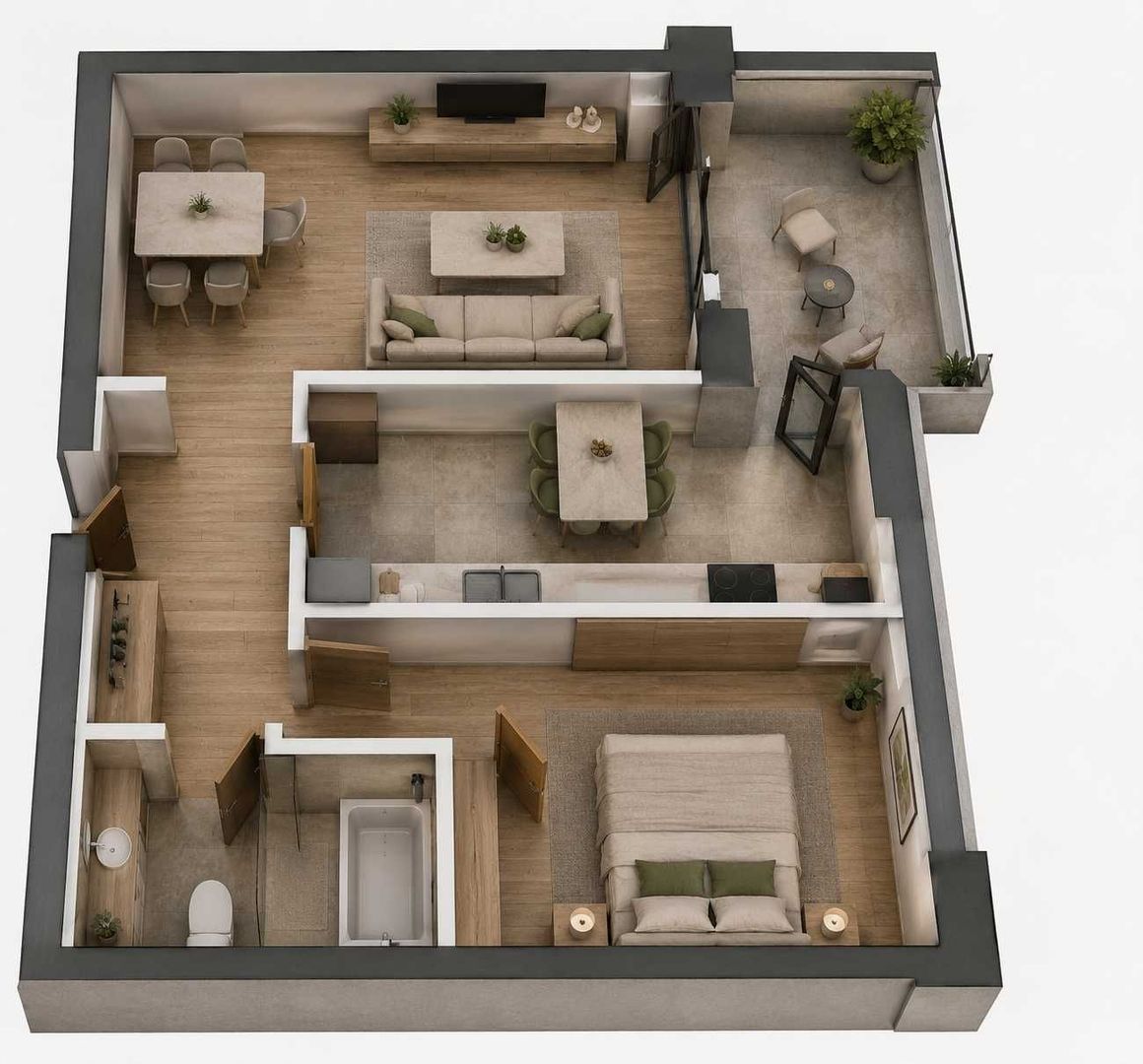 2 camere nou, etaj 1, Empire Residence, metrou 1 Decembrie 1918 - Poză 1